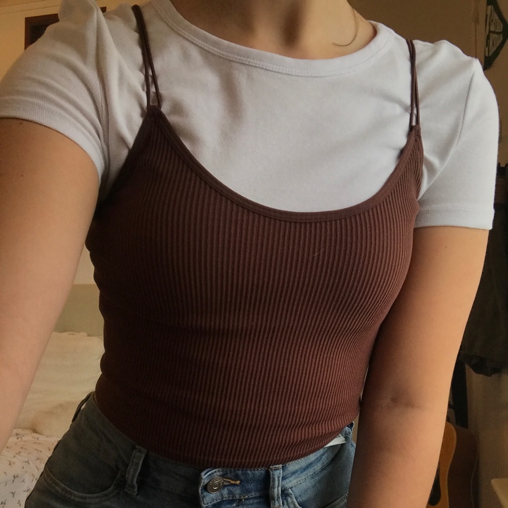 Zara Seamless Strappy Brown Cami XS/S